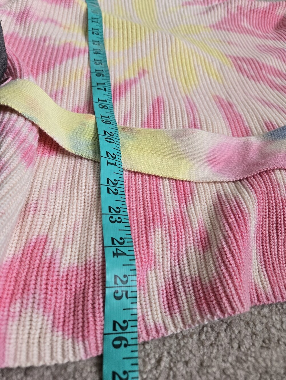 525 America Pastel Tie-Dye Cotton Knit Belted Cardigan. Size Large - Picture 13 of 13